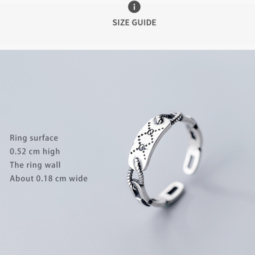 NEW S925 Minimalist Twist Chain & Bar Ring - Picture 7 of 8